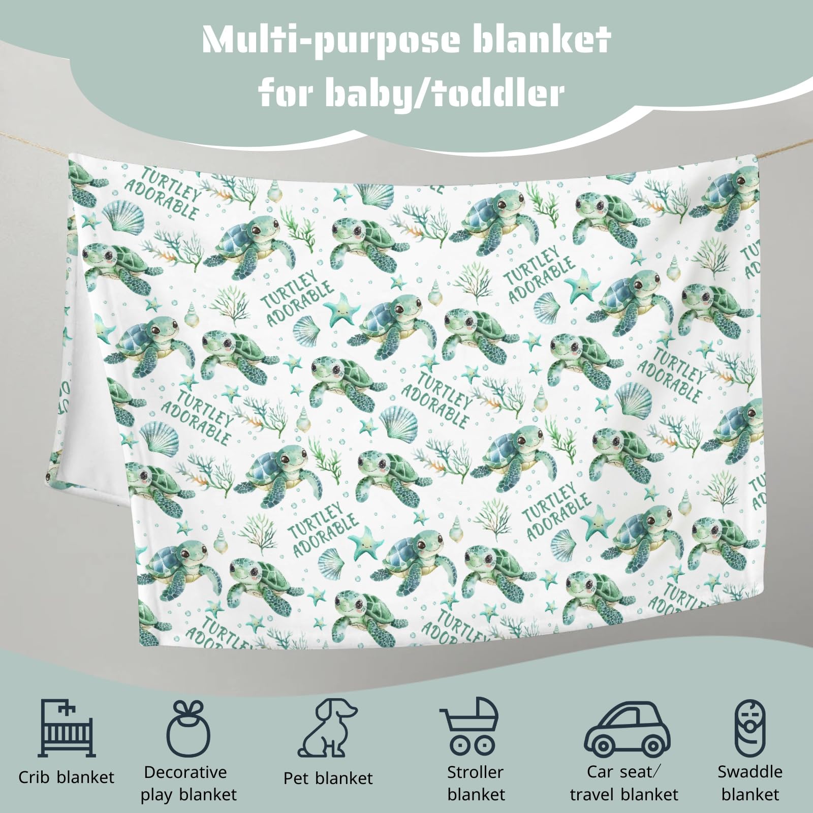 HawSkgFub turtle blanket gift-ready packaging for new parents