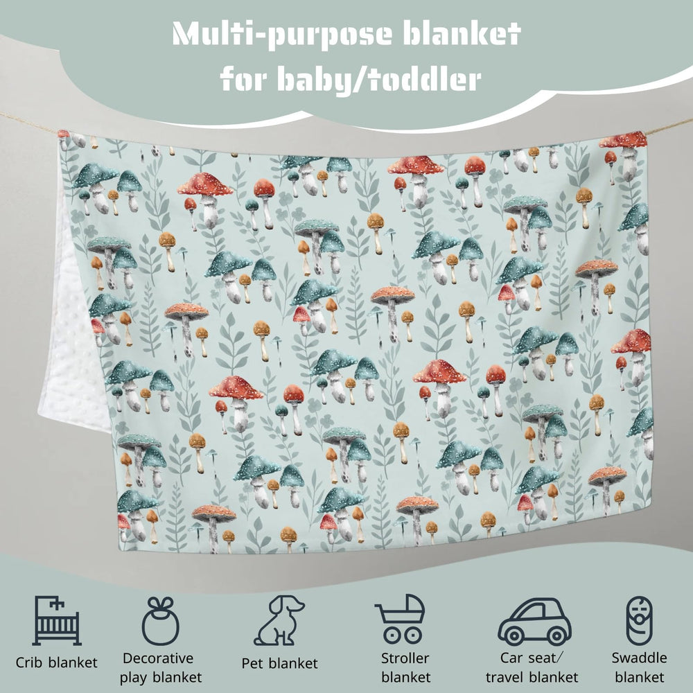 HawSkgFub boho mushroom forest mink blanket 50x60 versatile lounge throw for sofa or travel.