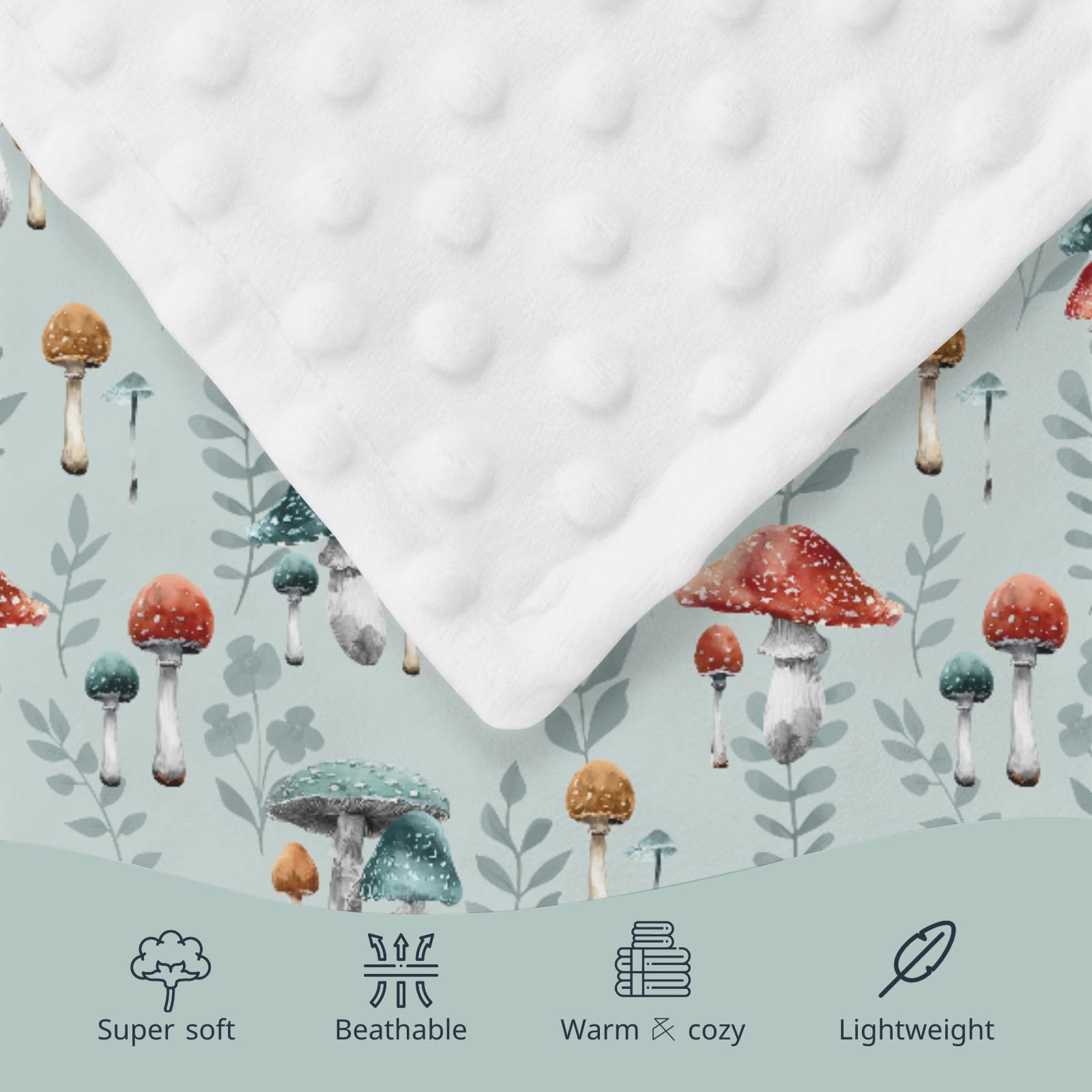 HawSkgFub boho mushroom forest mink blanket makes a thoughtful baby gift idea.