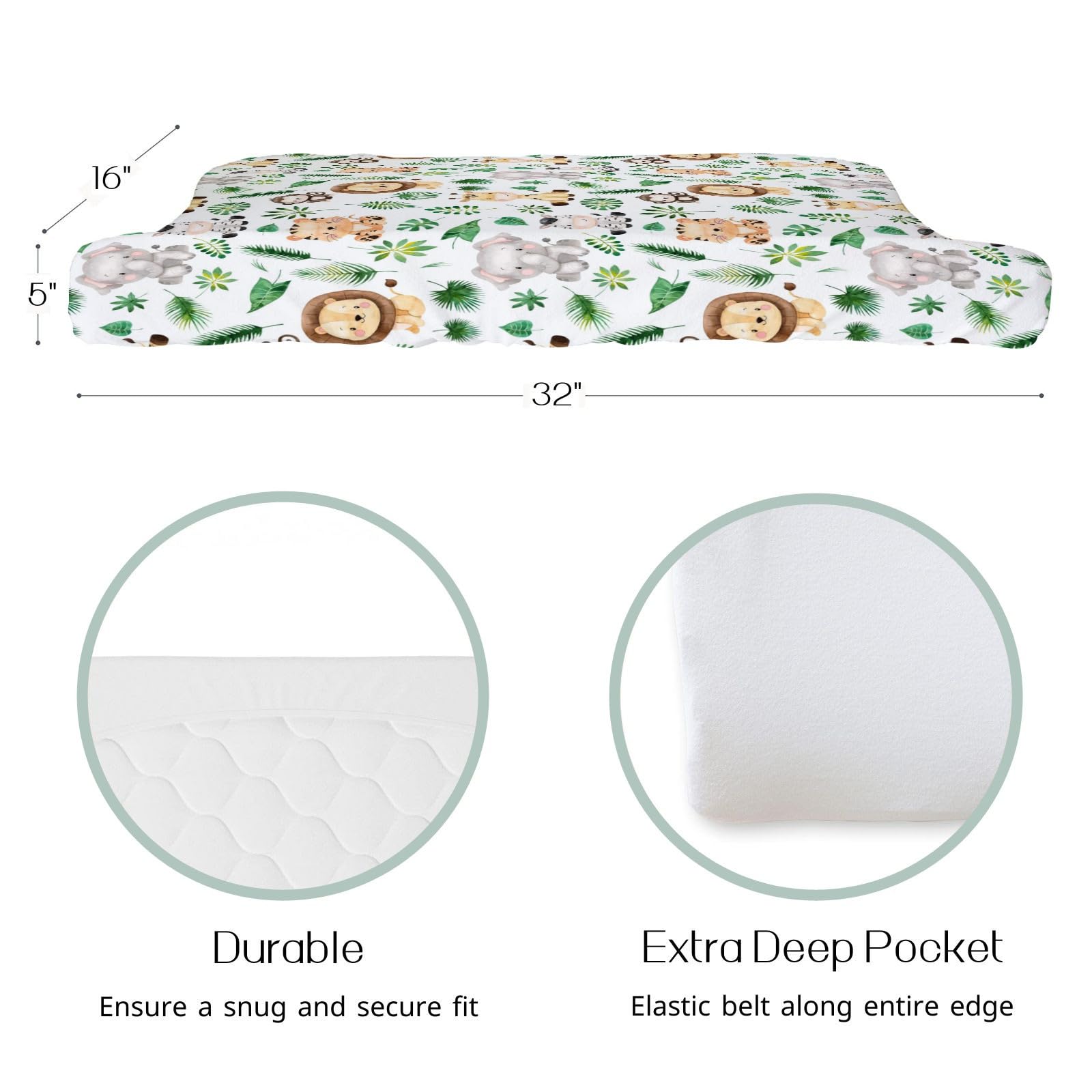 HawSkgFub elephant pattern changing pad cover keeps baby comfy during changes