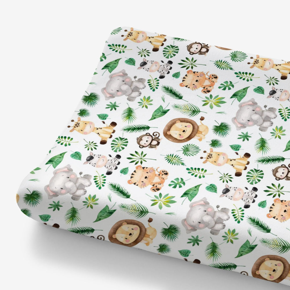 HawSkgFub safari giraffe pattern changing pad cover provides cozy diaper-change coverage