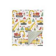 HawSkgFub Christmas construction trucks blanket provides cozy warmth for crib or stroller use.