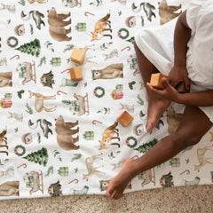 HawSkgFub Christmas forest animals blanket 30x40 offers generous coverage for naps