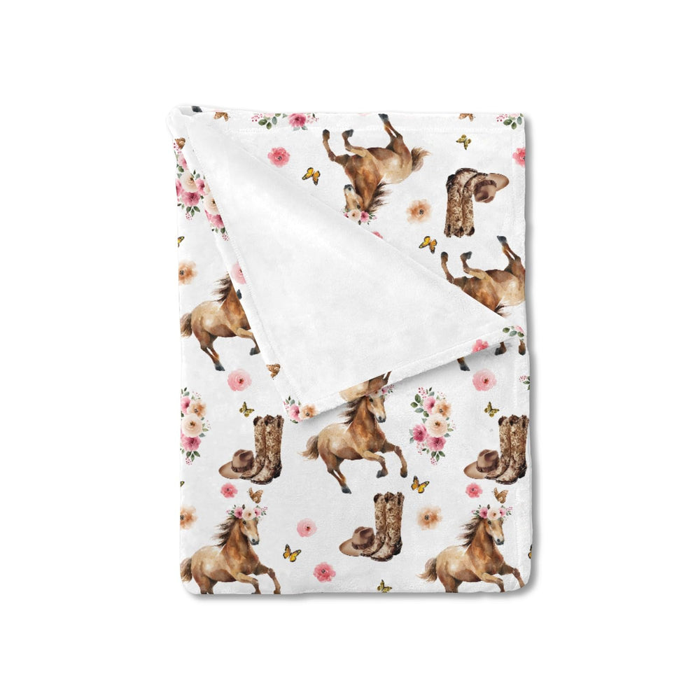 HawSkgFub horse rose floral baby blanket with pink flowers for cozy swaddling.