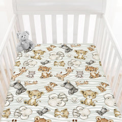 HawSkgFub Safari Jungle crib sheet with giraffe design keeps baby cozy and comfy