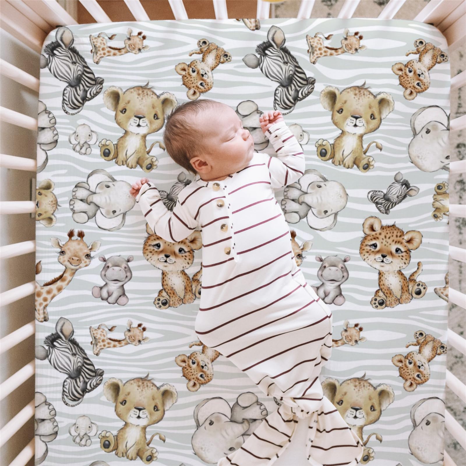 HawSkgFub safari crib sheet tiger pattern helps create a lively nursery