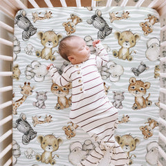 HawSkgFub safari crib sheet tiger pattern helps create a lively nursery
