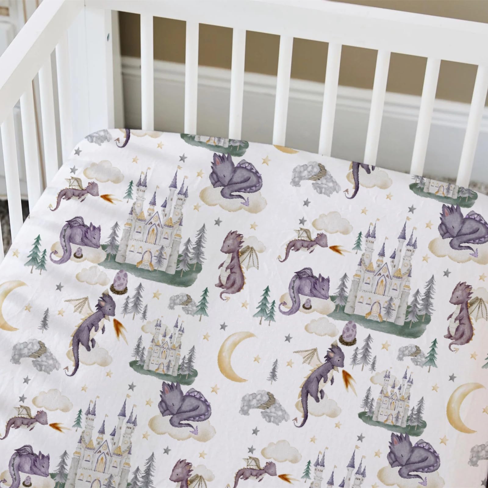 HawSkgFub 8-inch-deep-pocket-crib-sheet ensures secure fit and mattress protection.