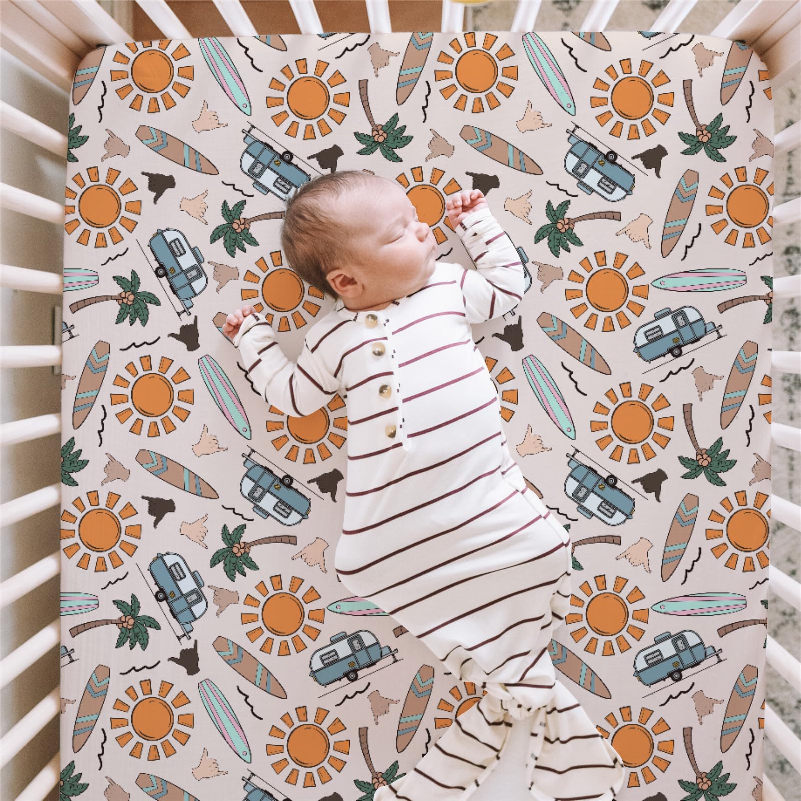 HawSkgFub snug-fit-52x28-crib-sheet provides 360-degree coverage for a secure sleep.