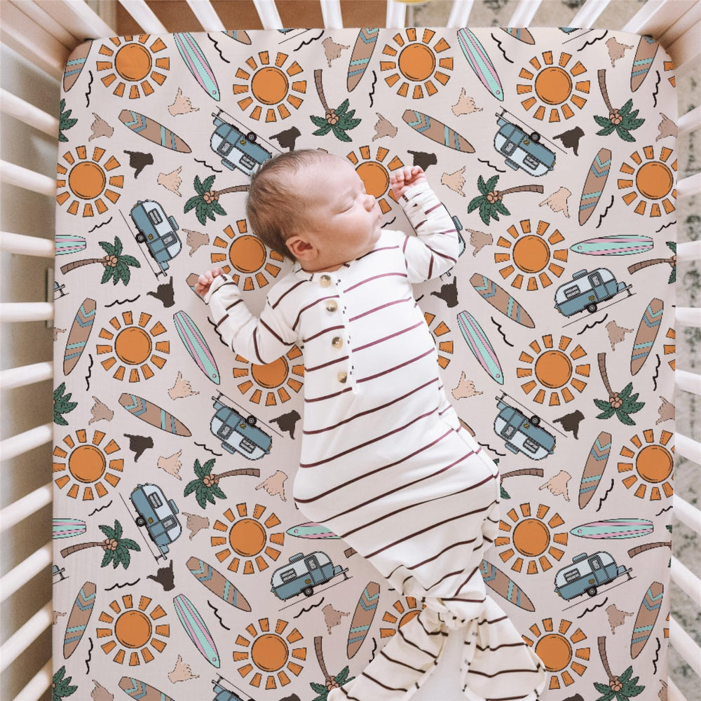HawSkgFub snug-fit-52x28-crib-sheet provides 360-degree coverage for a secure sleep.