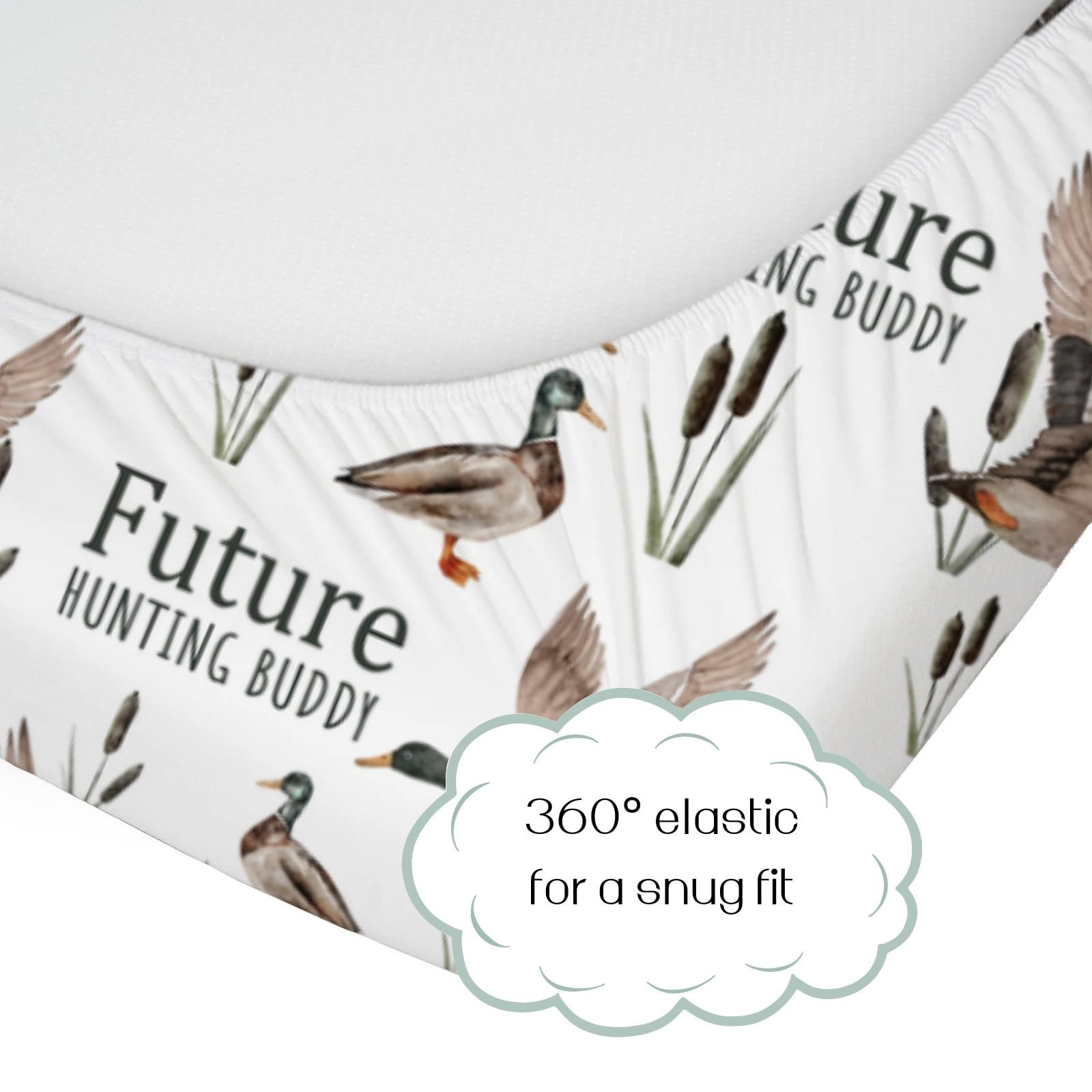 HawSkgFub duck-theme crib sheet uses soft stretch fabric for comfy nights.