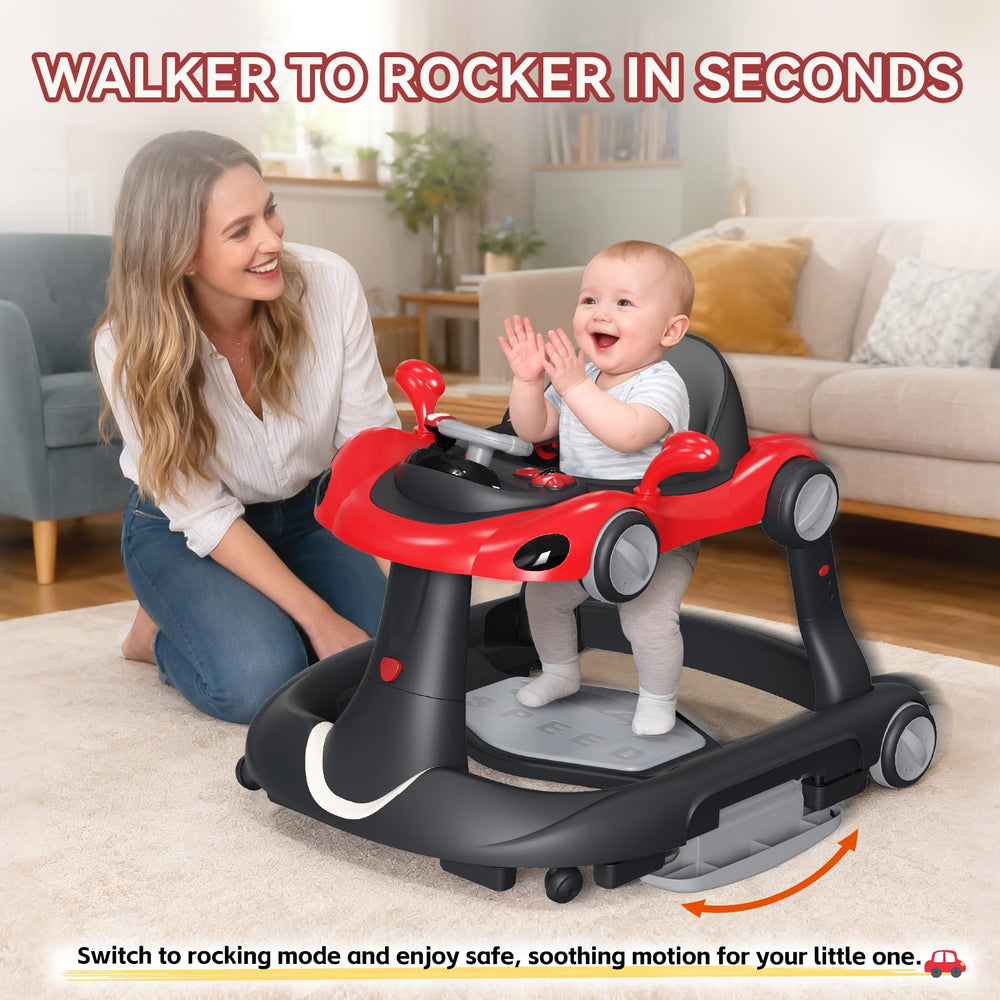 HAWEEK Baby Walker with Wheels red speed control demonstrates safe mobility