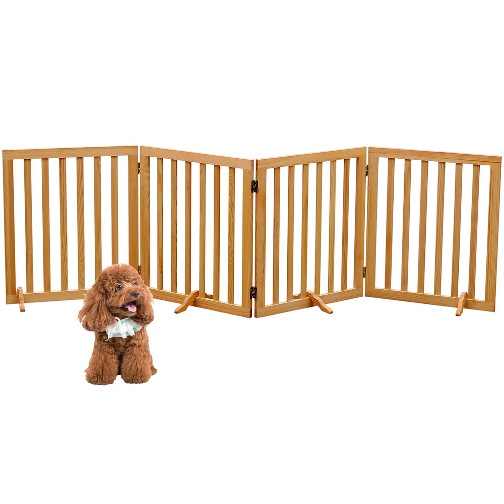 HAXIMWO6 wooden dog gate folded for compact storage and easy transport.