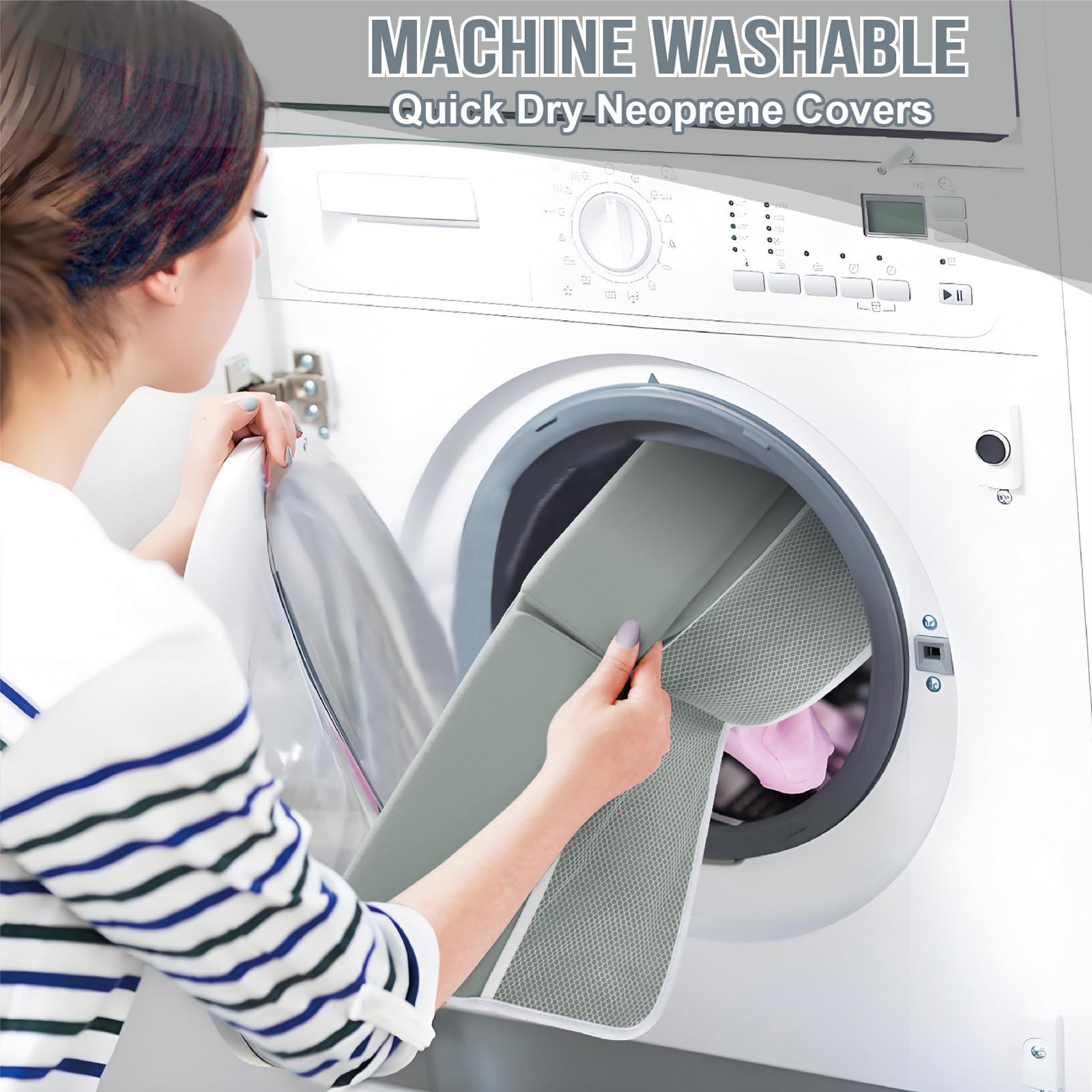 Haxmuti foldable design stores compactly, ideal for small bathrooms and trips
