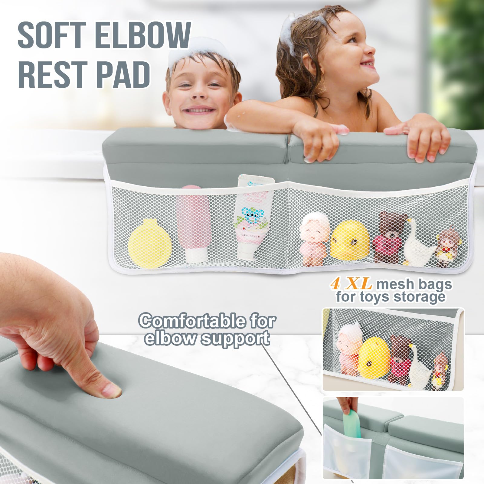 Haxmuti non-slip knee base keeps pads in place on wet tub floors