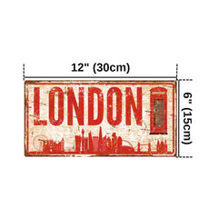 Hayg Equipment London City wall decor sign with mounting holes, easy four-corner installation.