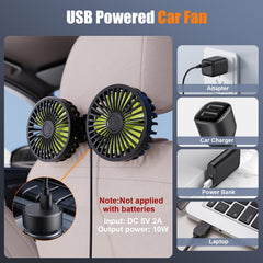 Hayousui dual-head car fan windstream delivers stronger airflow for multiple passengers