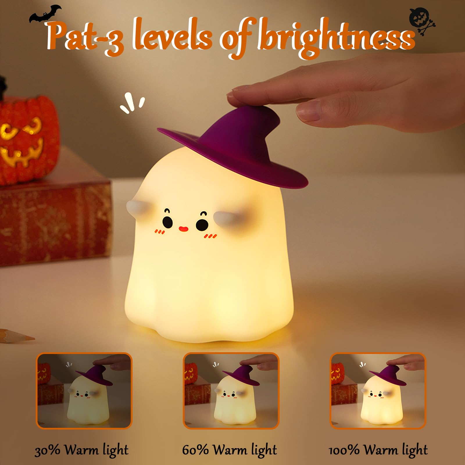 Hbaushun Christmas Night Light Dimmable Control with adjustable brightness for relaxing evenings