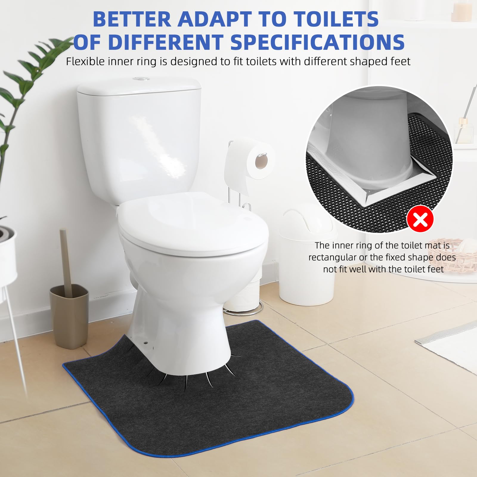 HBGOTL potty mats soft bottom provides non slip grip on wet floors.
