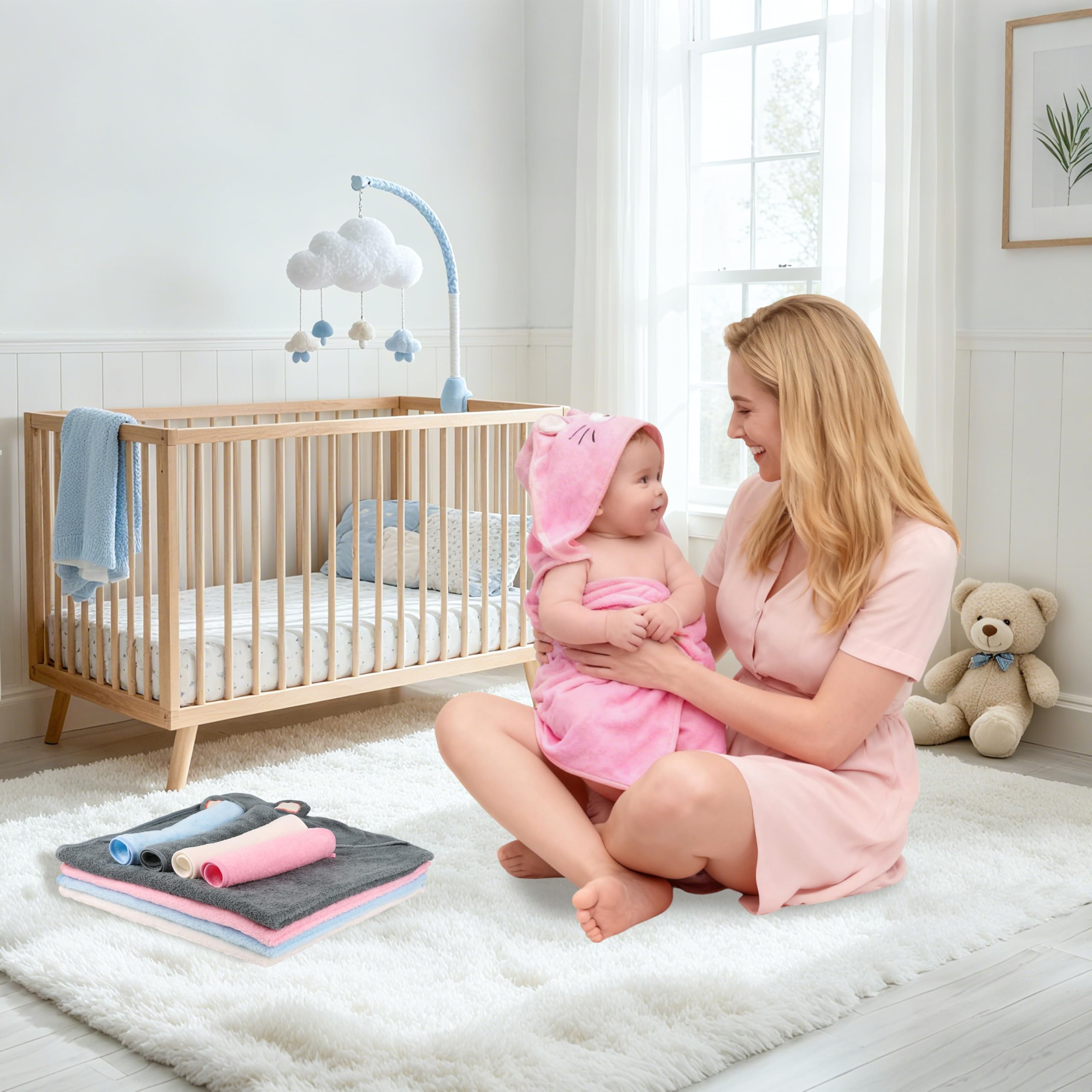 HBHLFZ newborn gift towel set ideal for new-parent gifts