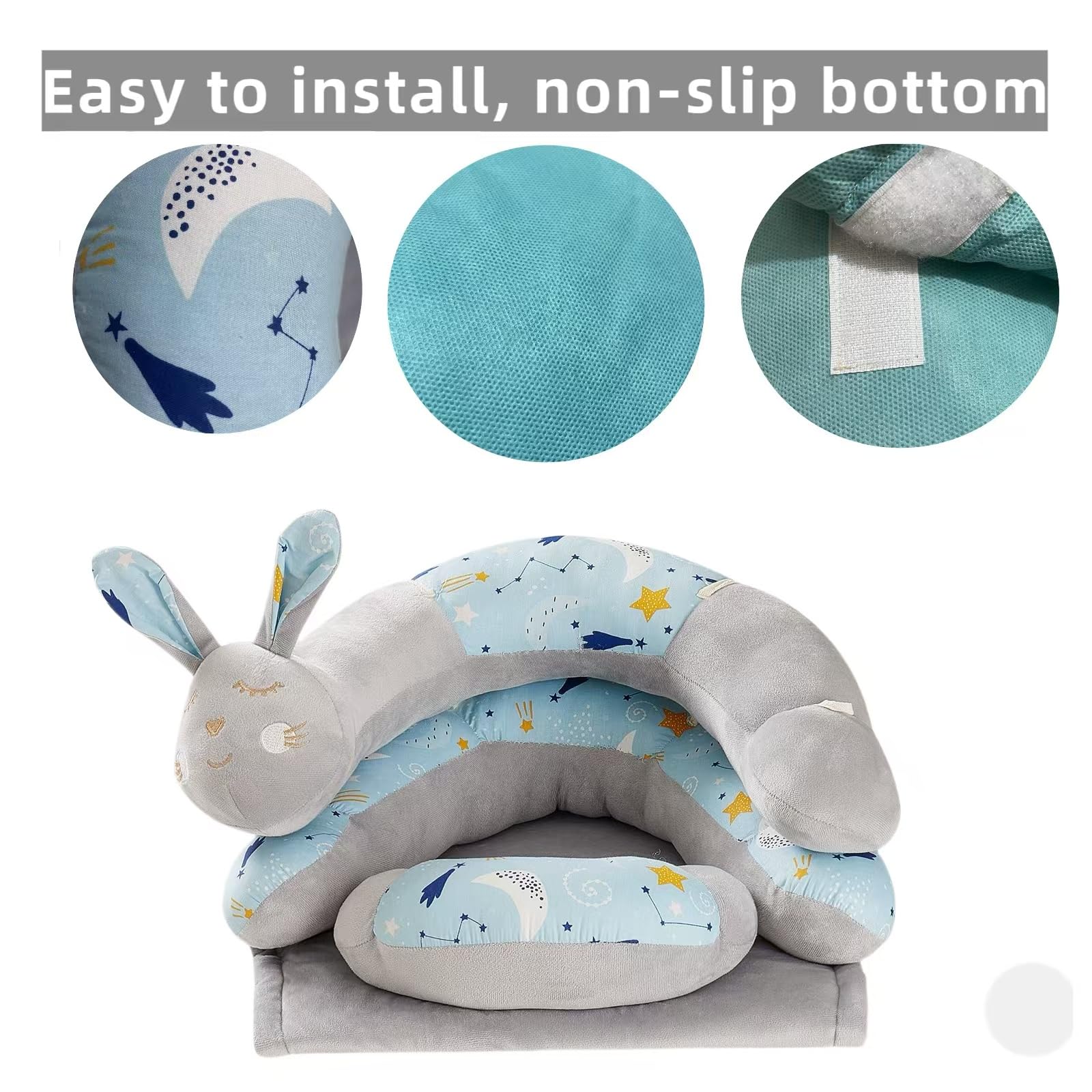 HbJoAixi detachable caterpillar playmat encourages grasping and interactive play