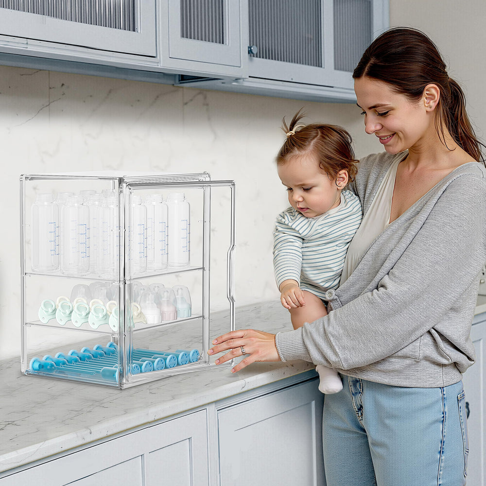 HBlife 3-tier storage side view demonstrates slim counter footprint for kitchen use