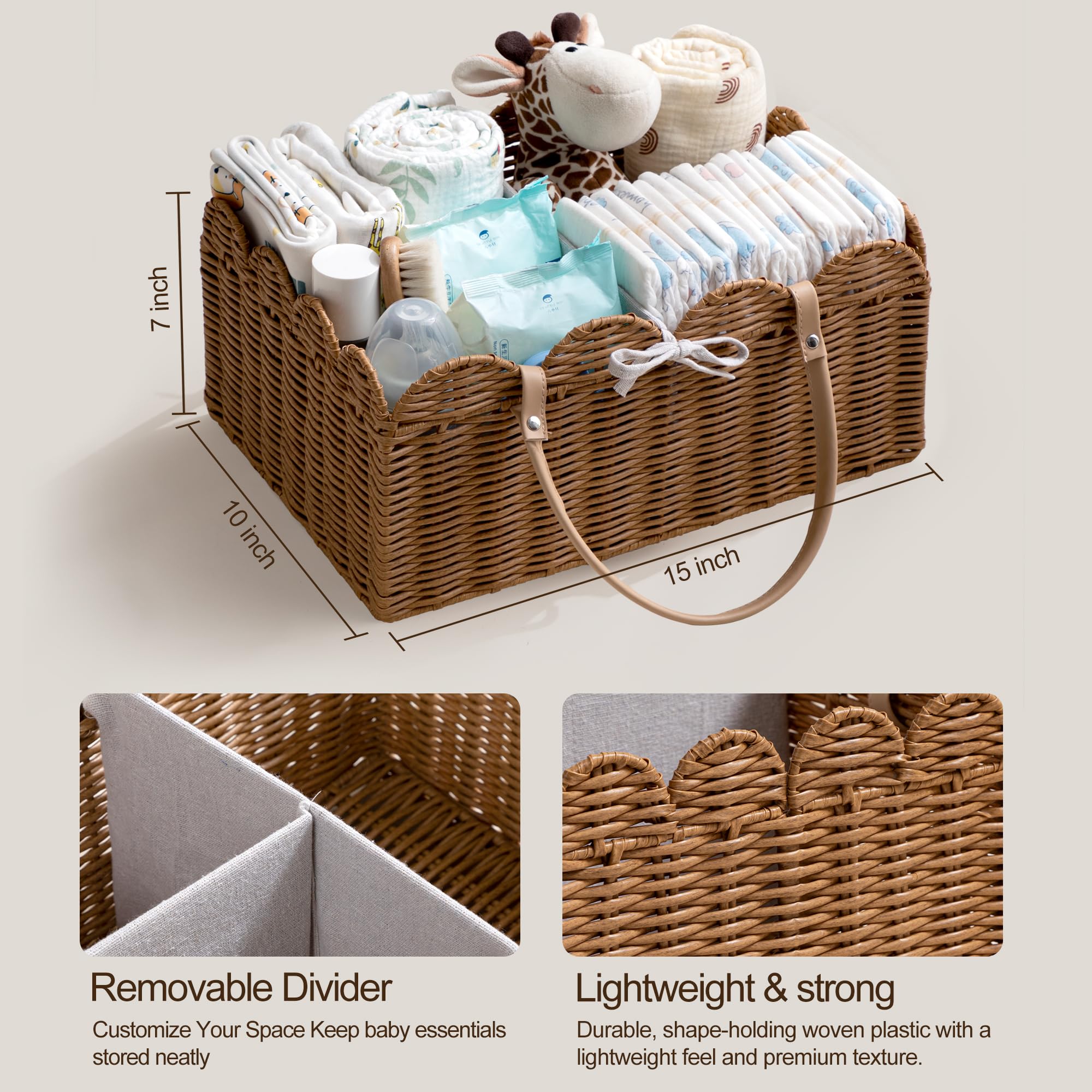 HBlife diaper caddy-basket-nursery-use ideal for home or car organization.