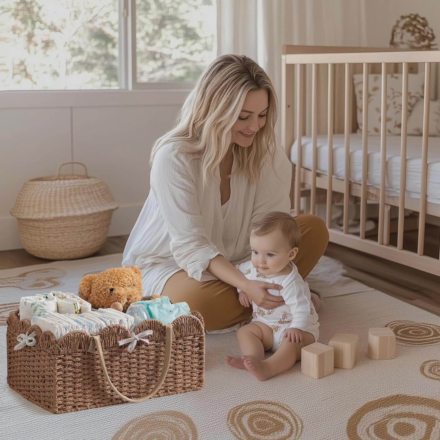 HBlife diaper caddy dimensions 15 by 10 by 7 inches.