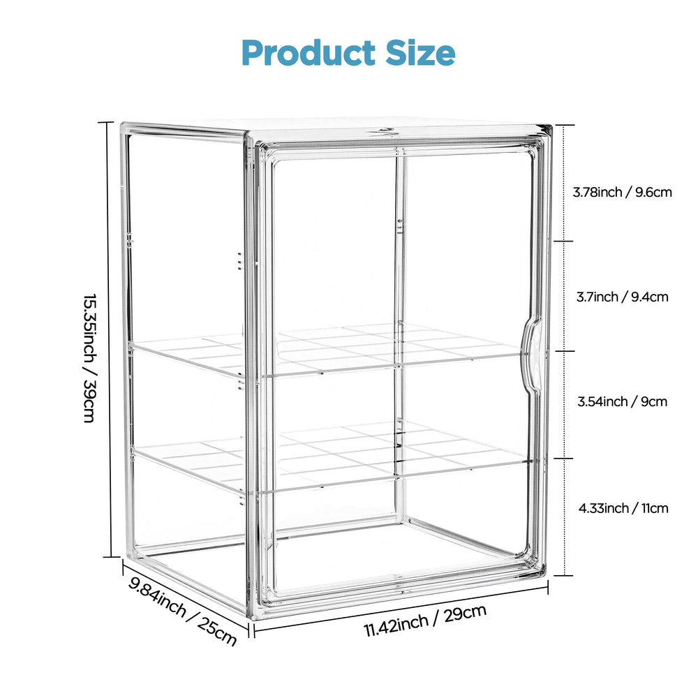 HBlife bottle storage 3-tier interior illustrates flexible sizing with removable dividers.