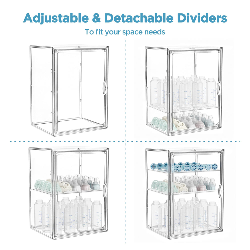 HBlife bottle storage clear acrylic enhances visibility for quick item discovery.