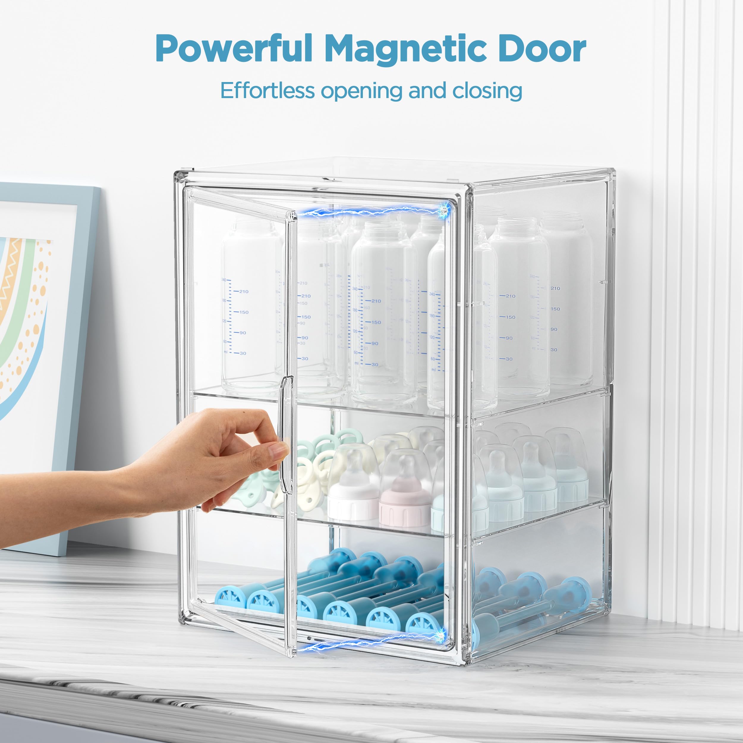 HBlife removable dividers showcase flexible organization for different bottle sizes