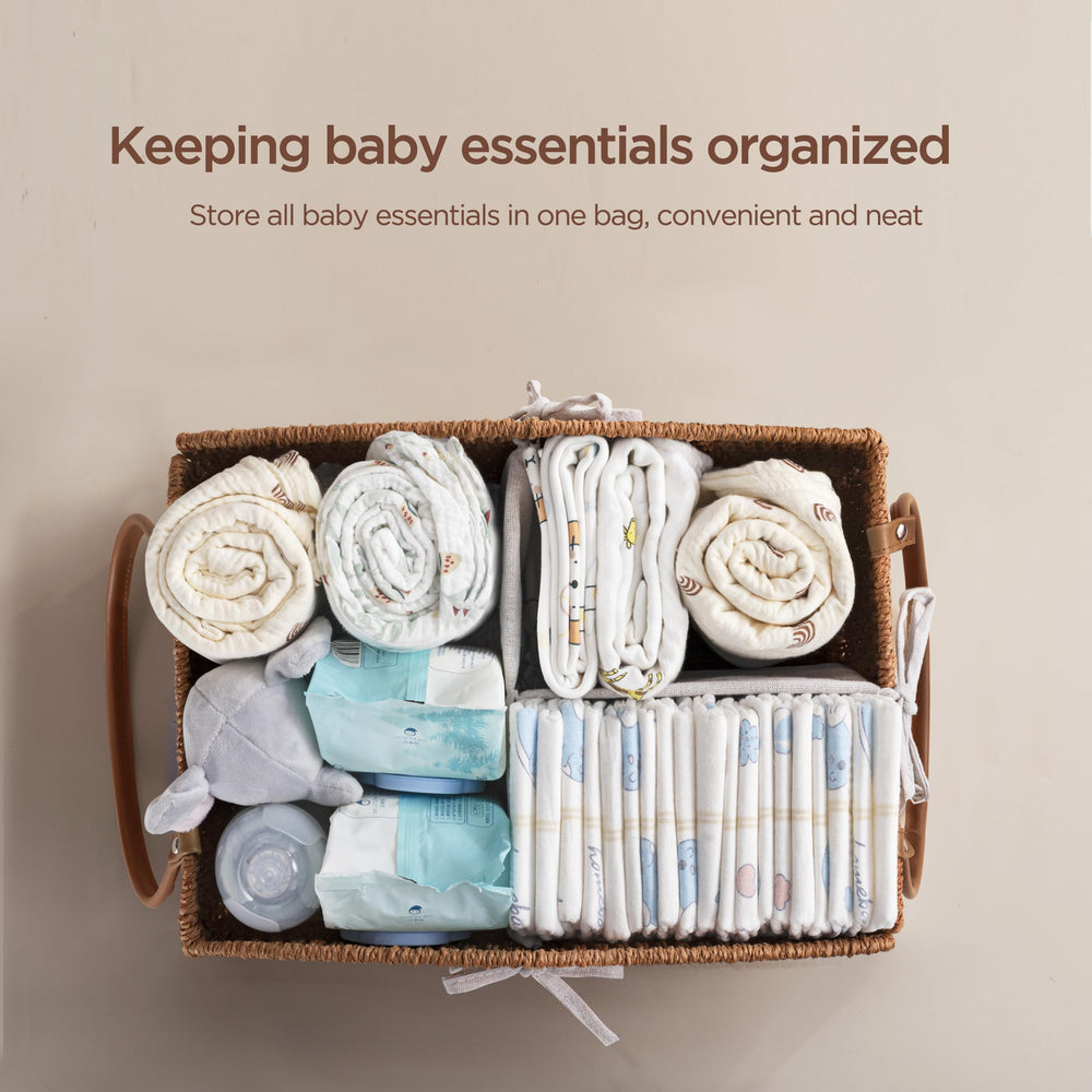 HBlife diaper caddy curved-edges offer soft, elegant nursery storage