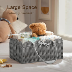 HBlife diaper caddy divider close-up highlights removable compartments for easy organization.