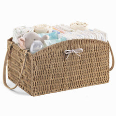 HBlife diaper caddy front view shows curved design for organized nursery storage.