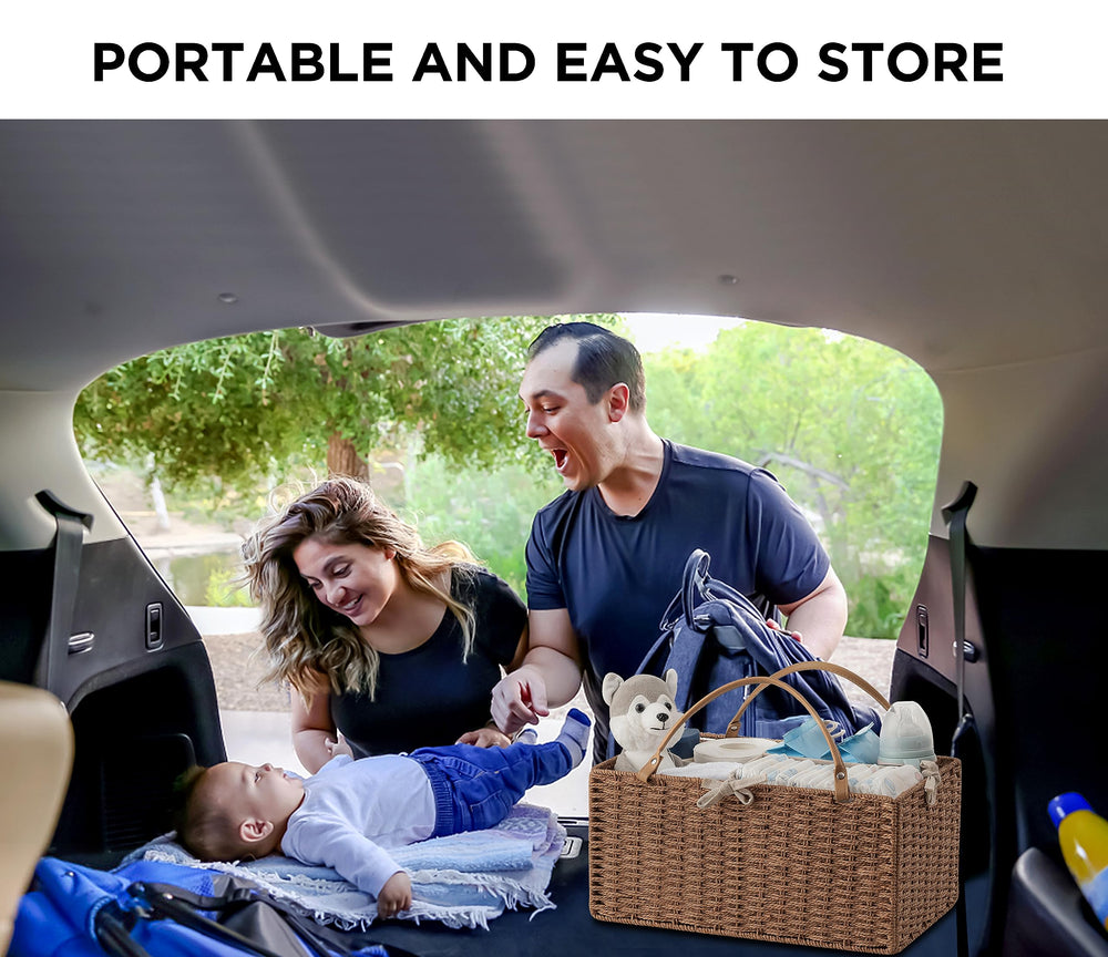 HBlife diaper caddy full contents shown demonstrates extensive storage capacity for newborn must-haves.