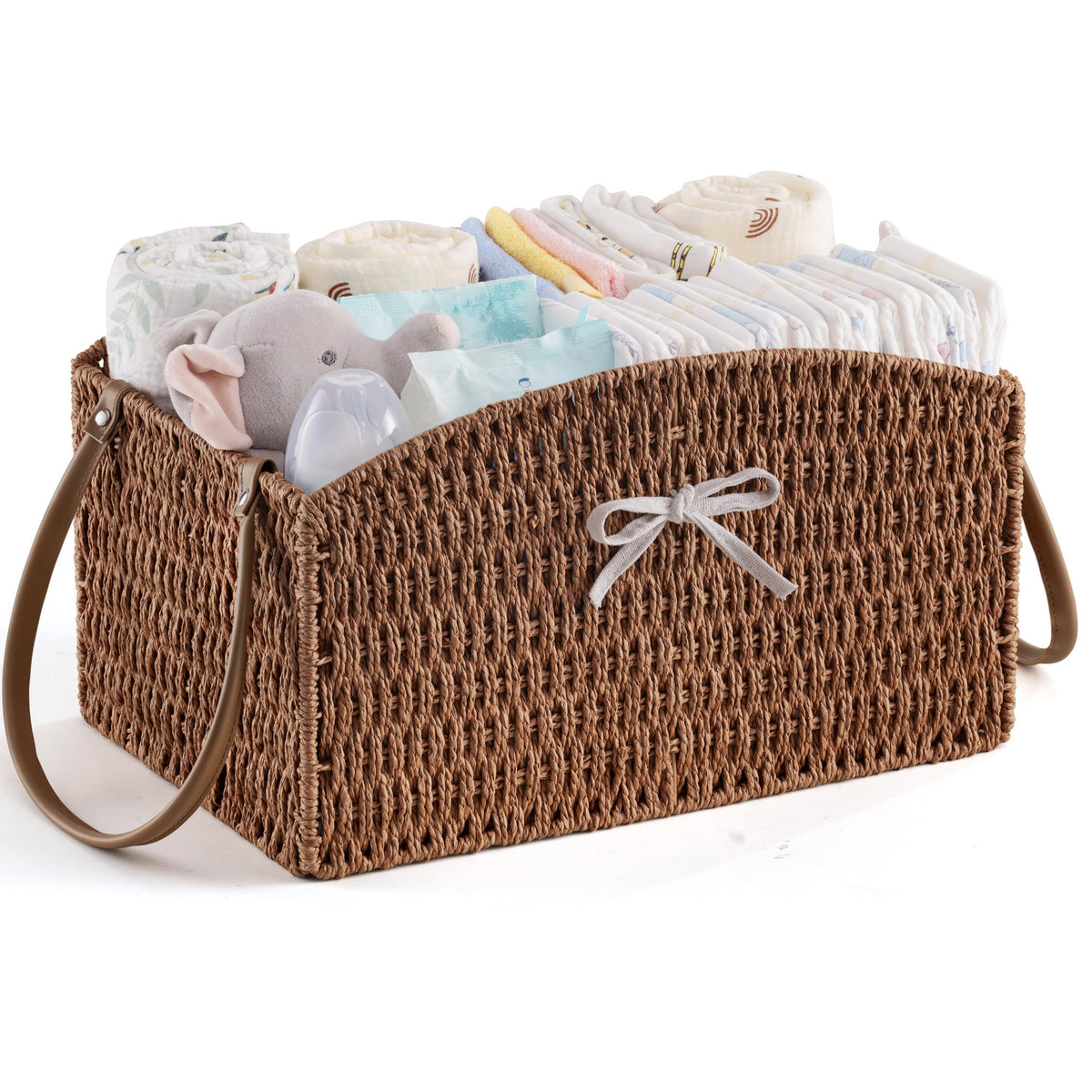 HBlife diaper caddy handwoven frame for durable nursery storage