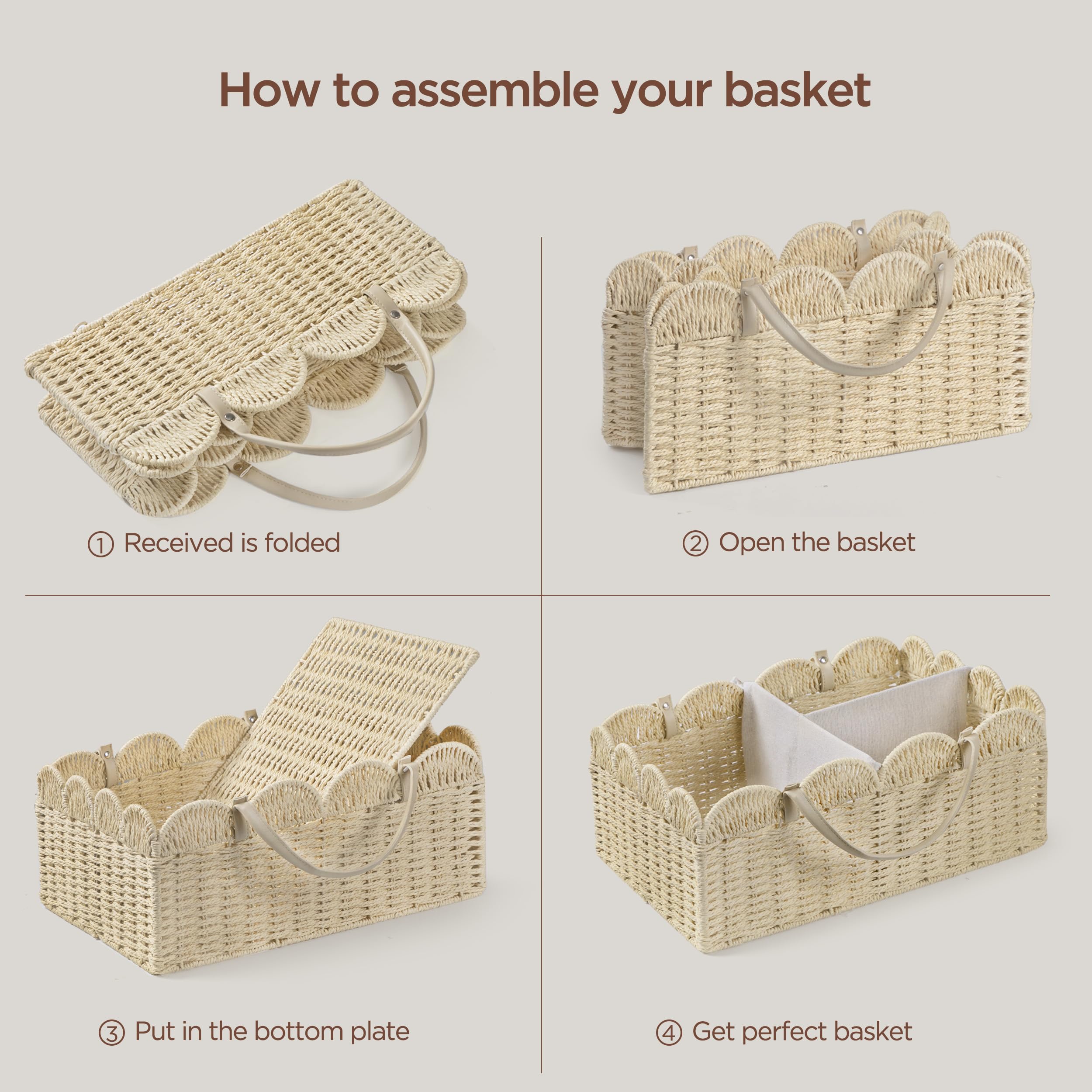 HBlife diaper caddy durable metal frame inside for everyday use.