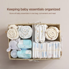 HBlife diaper caddy organizer curved edges add gentle, modern aesthetics to baby spaces.