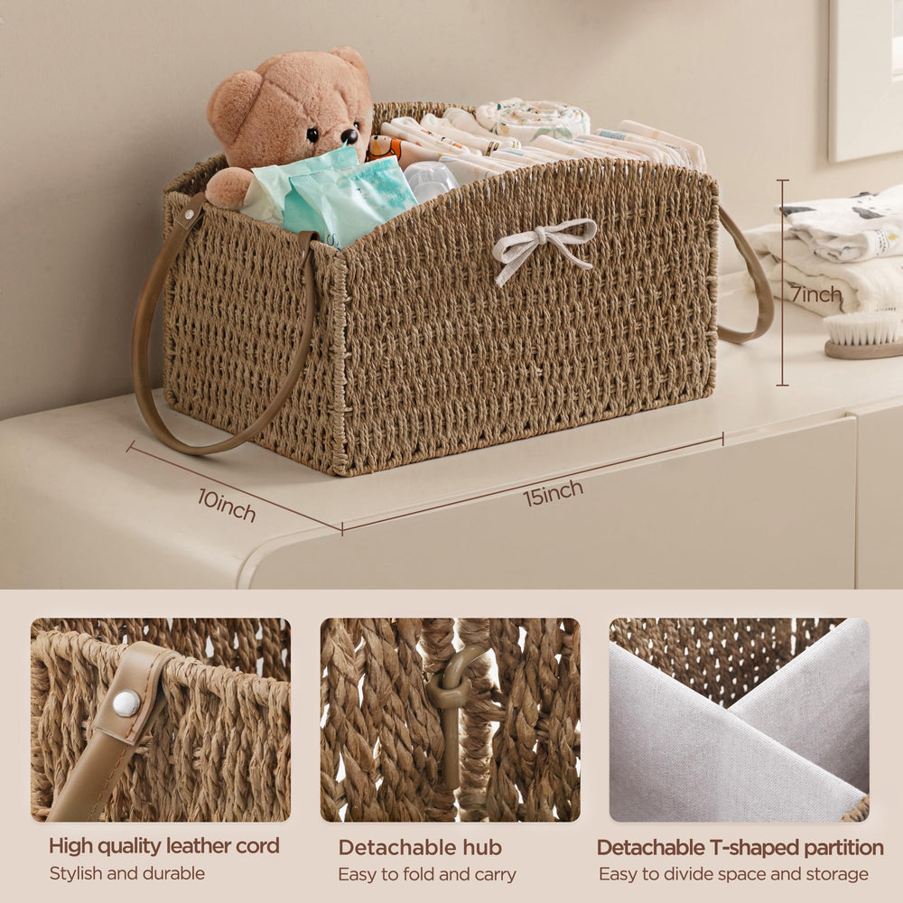 HBlife diaper caddy removable compartments enable flexible organization.