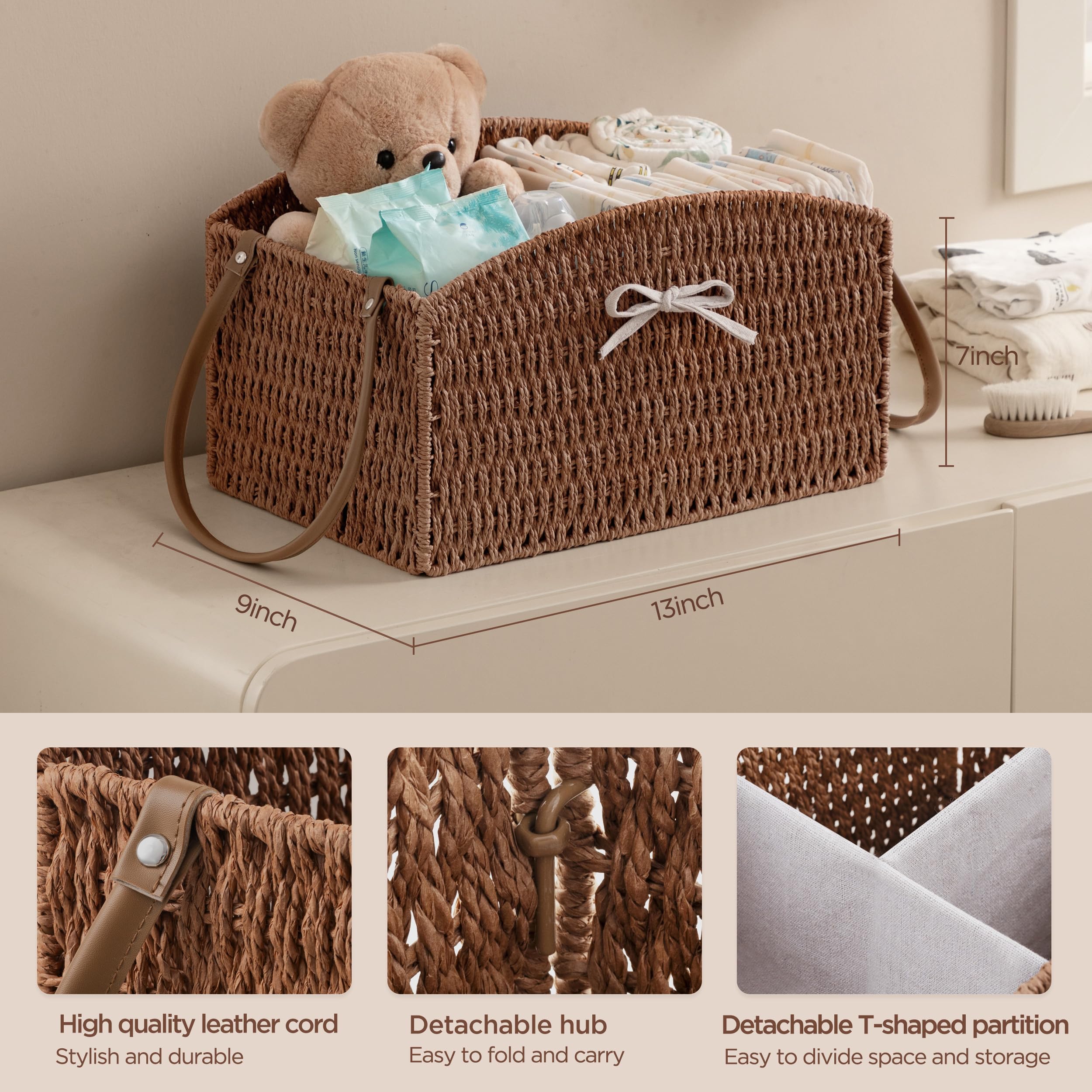 HBlife diaper caddy removable compartments enable easy item separation