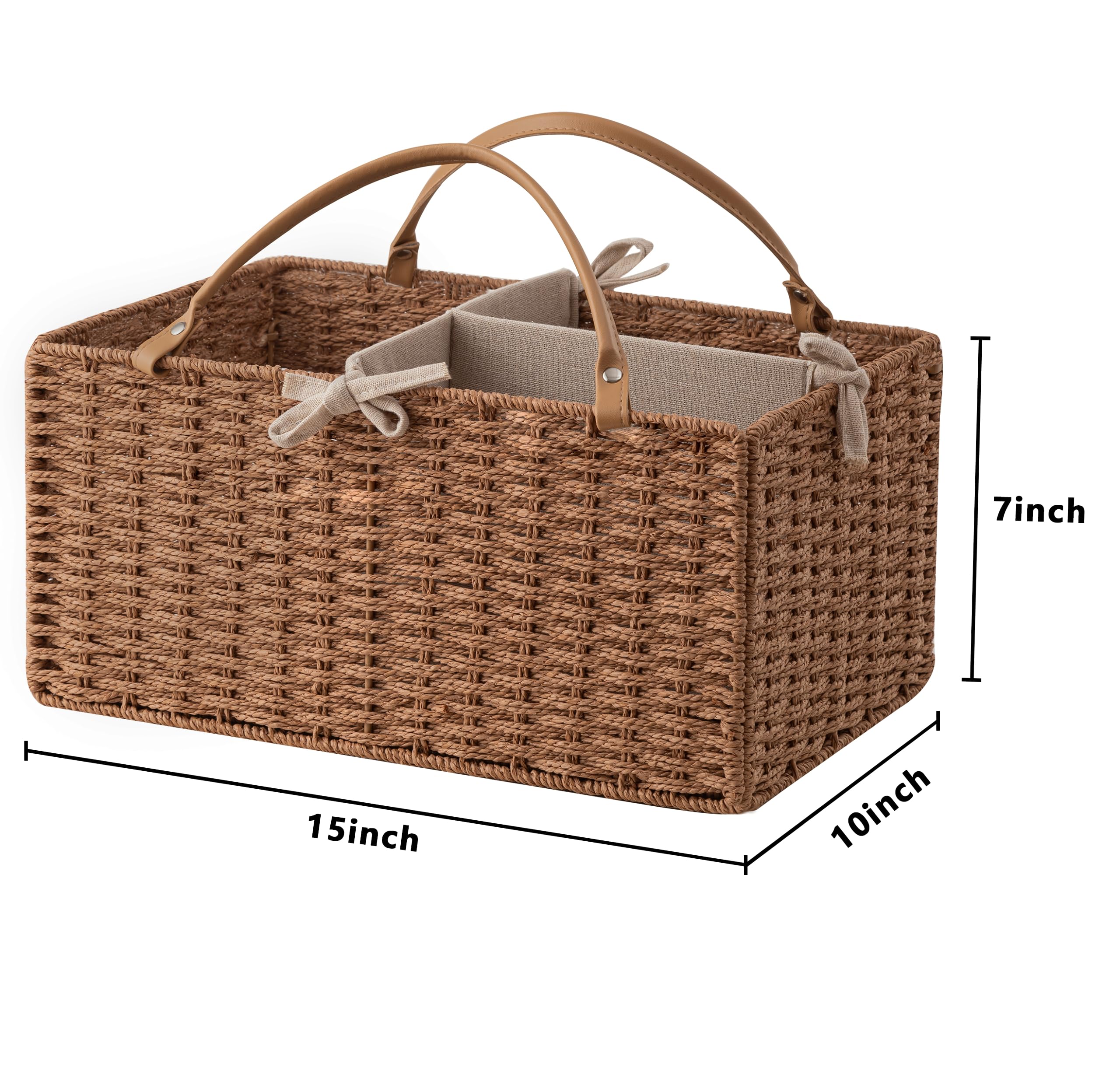 HBlife diaper caddy with removable divider inside enables flexible organization of diapers, wipes, and clothes.