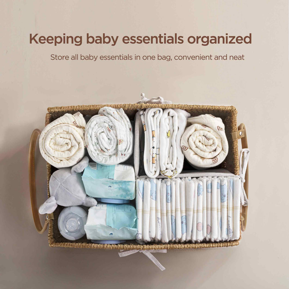 HBlife diaper caddy side view highlights sturdy frame for daily use.