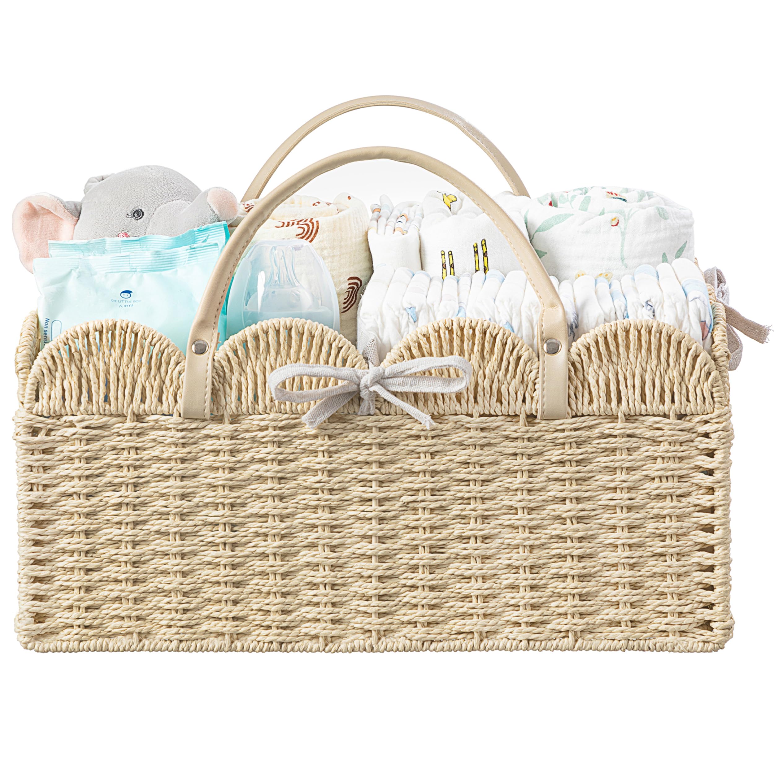 HBlife large diaper caddy front view showing spacious storage for nursery essentials.
