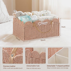 HBlife paper rope basket close-up highlighting durable metal inner frame for lasting nursery use