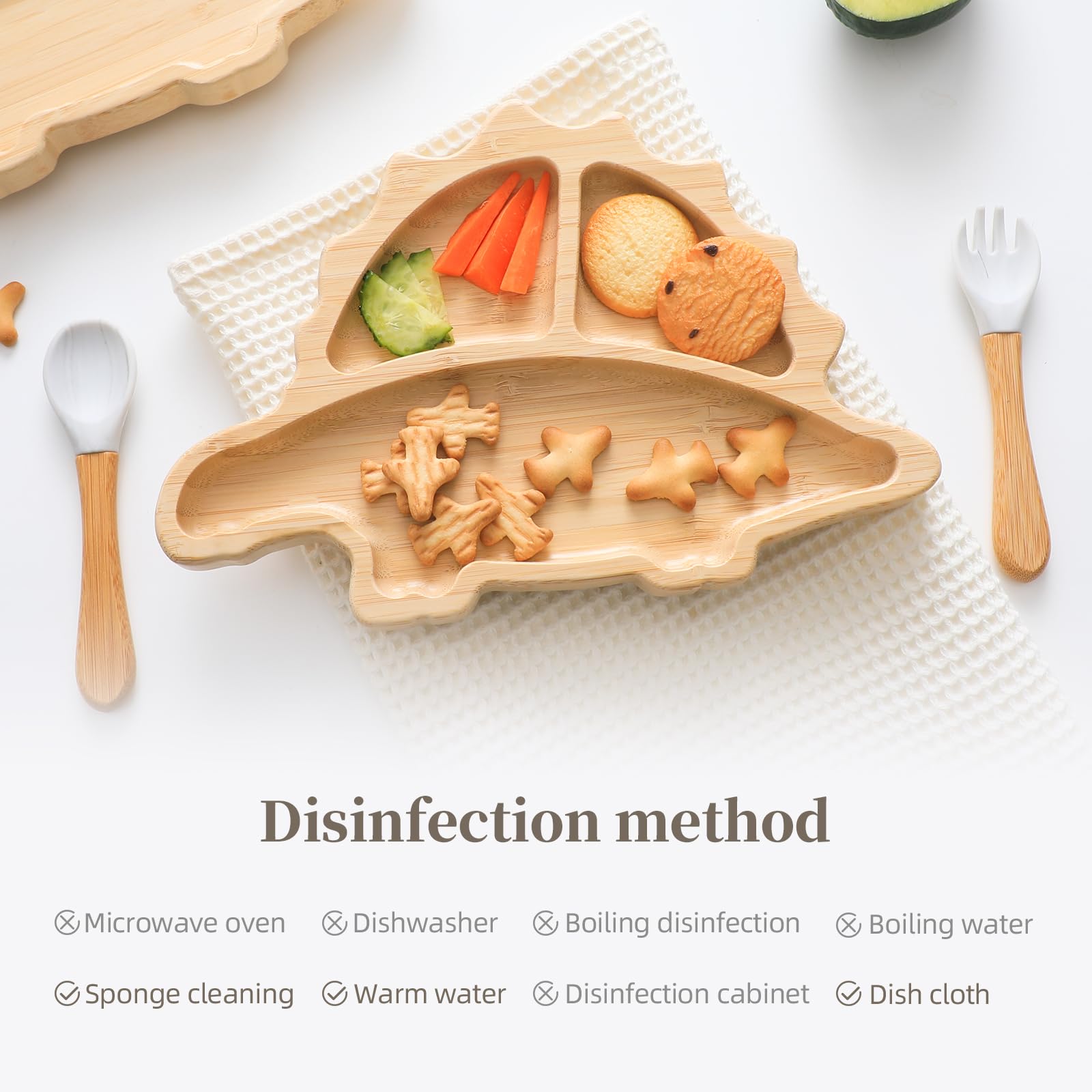HBM bamboo feeding set marble pattern blends natural material with style.
