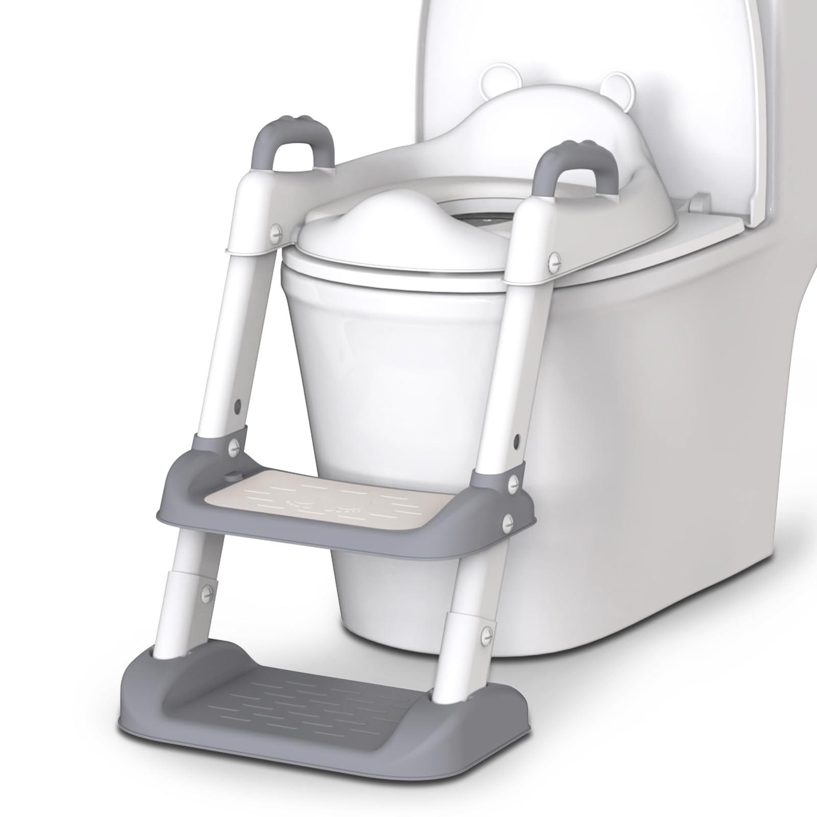 HBTower Potty Seat setup with stairs facilitates easy growth transition for toddlers.