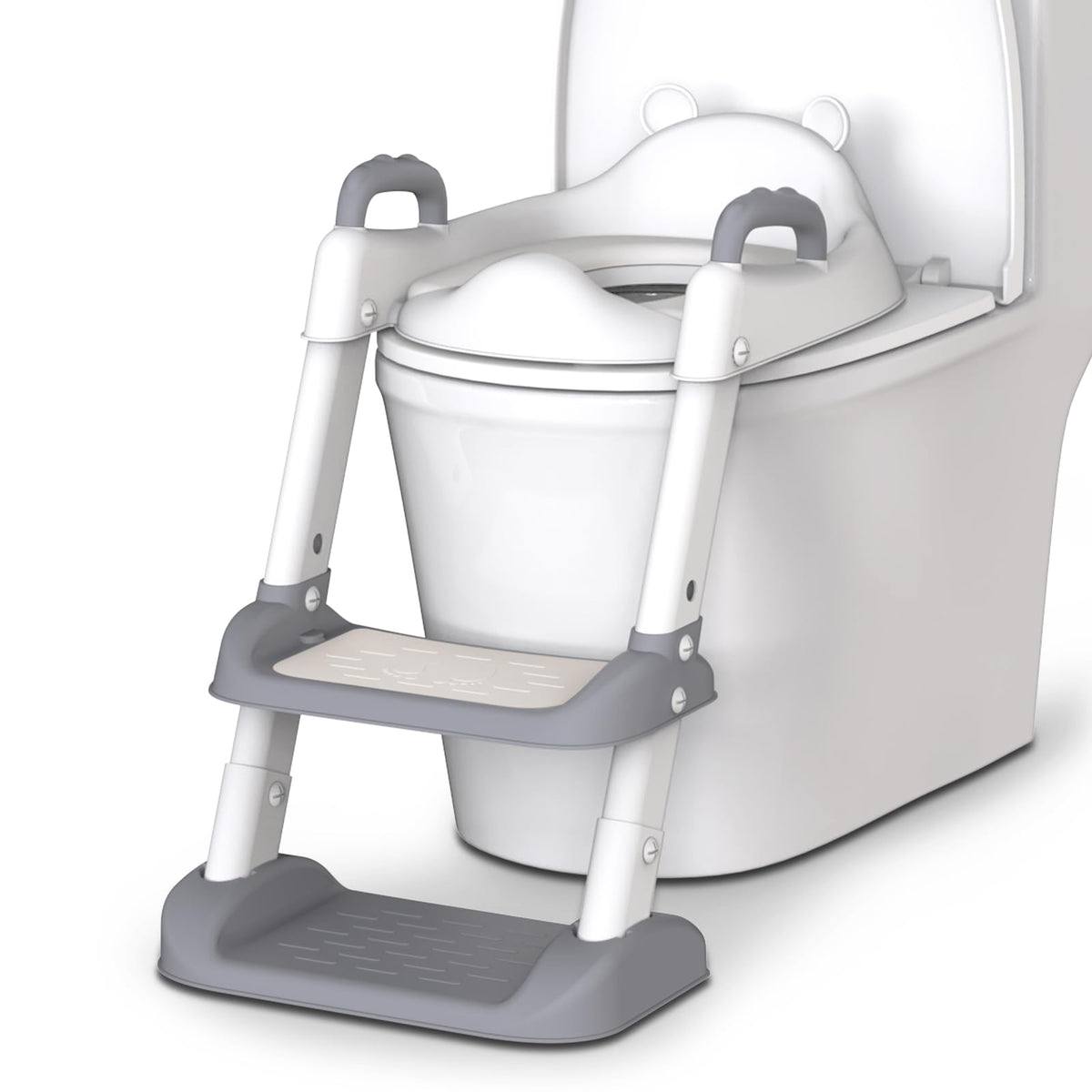 HBTower Potty Seat setup with stairs facilitates easy growth transition for toddlers.