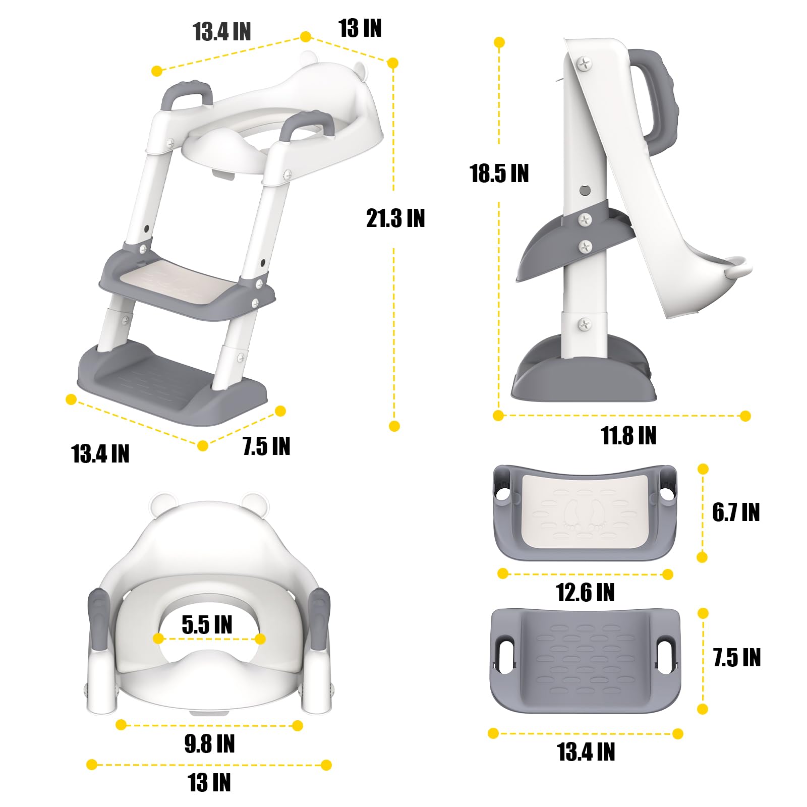 HBTower Potty Seat soft cushion offers comfortable seating during training.