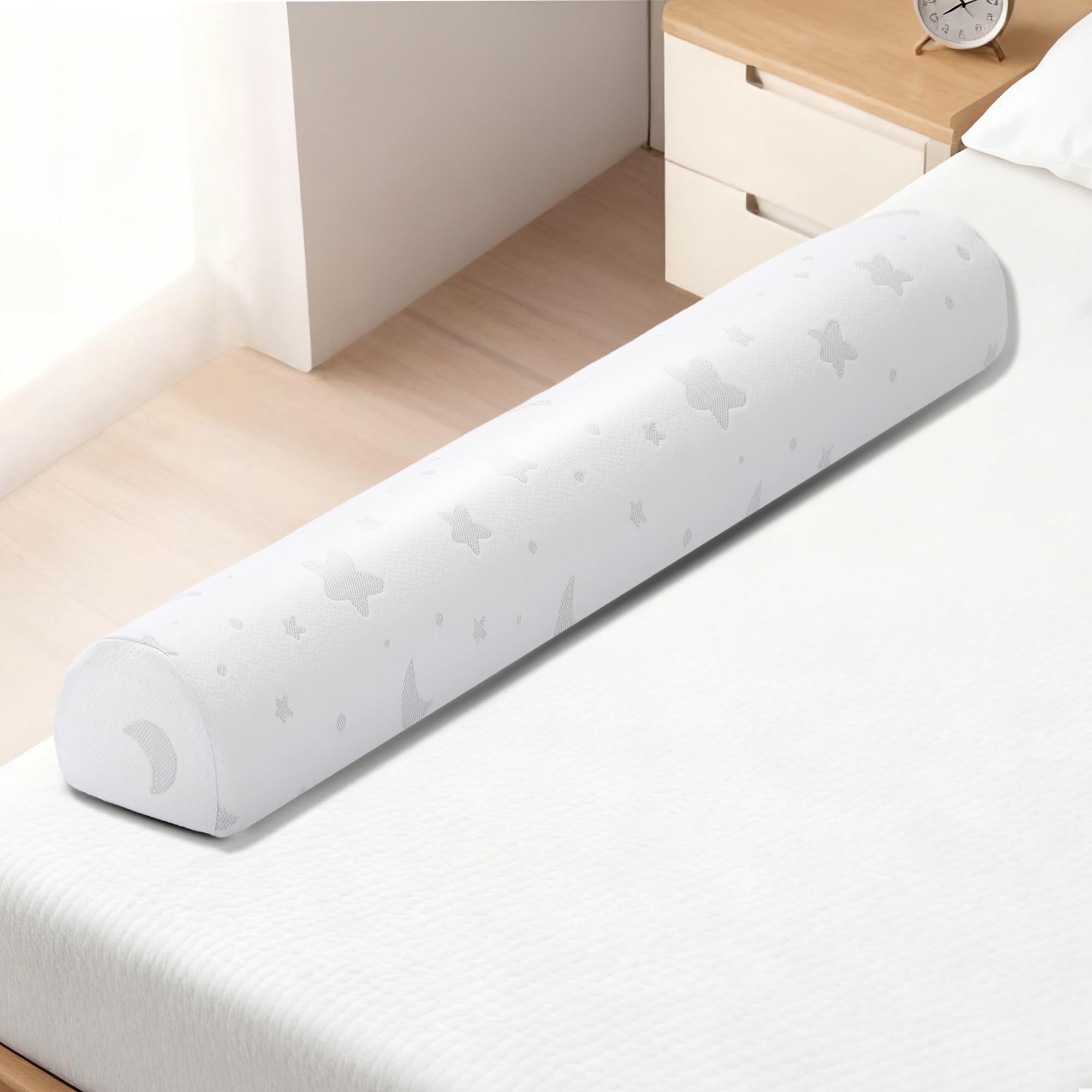 HDJOAPS 52in bed rail side view shows a secure edge for toddler sleep