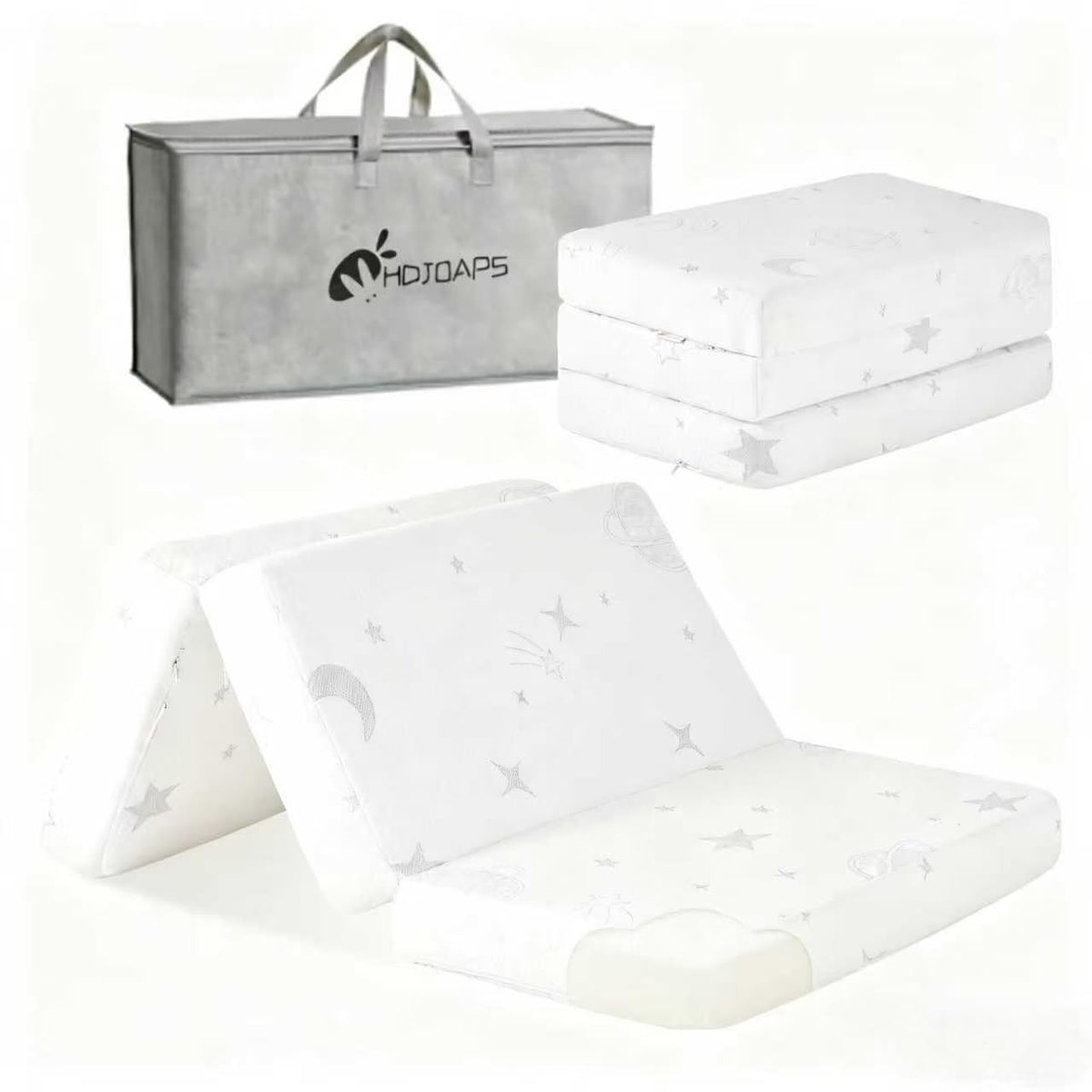 HDJOAPS pack and play mattress 38x26 tri-fold for easy travel and storage